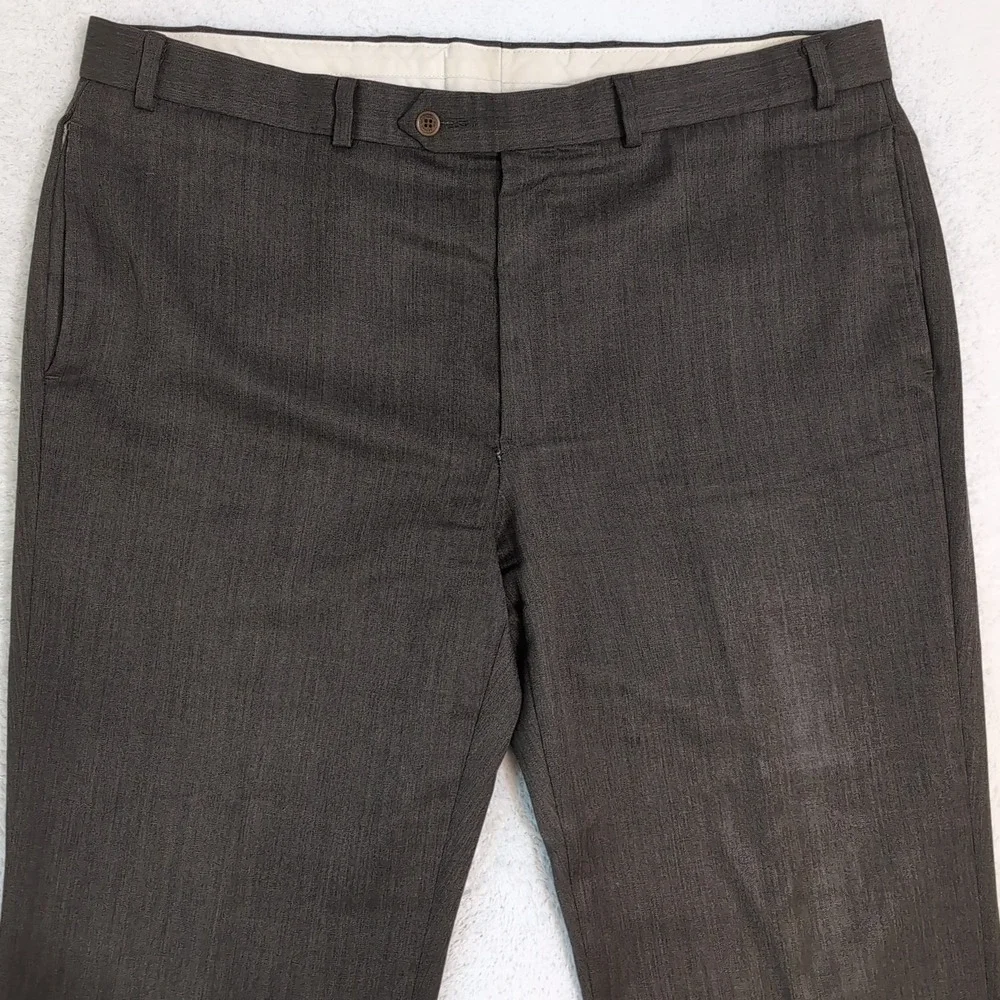 Brooks Brothers Pants Men 40x30 Madison Fit Wool Dress Green Flat Front Trousers
